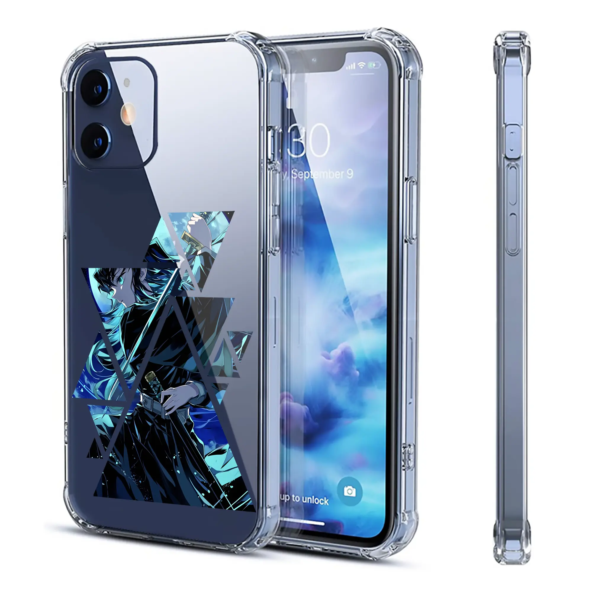 鬼滅の刃 グッズ,時透 無一郎 - IPhone 12シリーズ対応 ・ 透明スマホケース ・ クリアソフトケース ・ TPU素材 ・ 耐衝撃 ・ 高密着 ・ 防汚 防指紋 ・ 簡単着脱